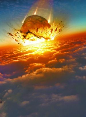 小行星撞擊地球大氣層的假想圖。東方IC供圖